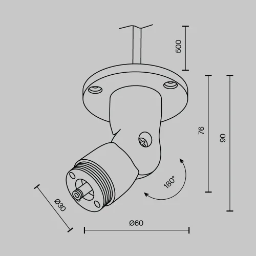 Шарнирное основание для накладного монтажа системы Shelf с вводом питания C027CS-P-B Maytoni чёрный в стиле хай-тек современный для светильников серии Модульная система освещения Shelf shelf модульная фото 4