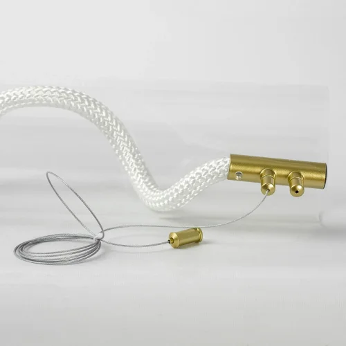Светильник подвесной LED River LSP-7290 Lussole прозрачный 1 лампа, основание матовое золото в стиле хай-тек современный линейный фото 4