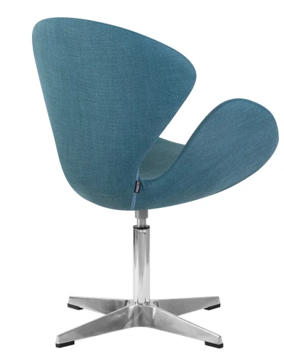 Кресло дизайнерское 69A-LMO SWAN, цвет сиденья синий (IF6), алюминиевое основание Dobrin, синий/ткань, ножки/металл/алюминий, размеры - ****710*600 фото 4