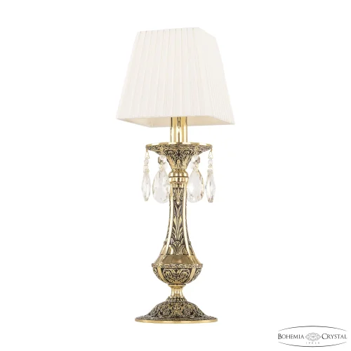 Настольная лампа 71100L/1 GB SQ01 Bohemia Ivele Crystal белая 1 лампа, основание золотое металл в стиле классический sp