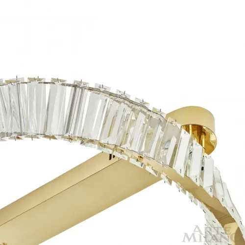 Люстра потолочная LED с пультом AM-Venezia 316223/D600 GD Arte Milano прозрачная на 1 лампу, основание золотое в стиле современный с пультом фото 3