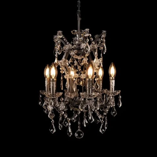 Люстра подвесная Vaille Crystal 10450/500 LOFT IT графит на 6 ламп, основание графит в стиле арт-деко цепочки фото 5