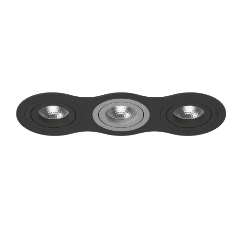 Светильник точечный Intero 16 Triple Round i637070907 Lightstar чёрный серый 3 лампы, основание чёрное в стиле хай-тек современный 