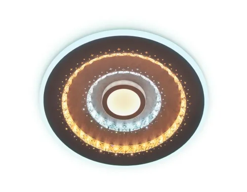 Светильник потолочный LED с пультом Acrylica ice FA253 Ambrella light коричневый 1 лампа, основание коричневое в стиле современный хай-тек с пультом
