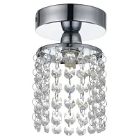 Светильник потолочный Хрустальный MONTELETO LSJ-0407-01 Lussole прозрачный 1 лампа, основание хром в стиле модерн 