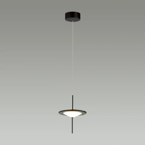 Светильник подвесной LED Steka 5012/10L Odeon Light белый чёрный 1 лампа, основание чёрное в стиле минимализм  фото 4