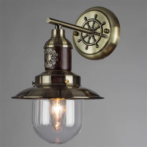 Бра Sailor A4524AP-1AB Arte Lamp прозрачный на 1 лампа, основание античное бронза в стиле кантри  фото 2