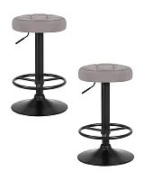 Табурет барный набор 2 шт. SET-2 5008_BlackBase-LM BRUNO BLACK, цвет сиденья серый велюр (MJ9-75), цвет основания черный Dobrin, /велюр, ножки/металл/чёрный, размеры - 610*830***360*360 Табурет барный набор 2 шт. SET-2 5008_BlackBase-LM BRUNO BLACK, цвет сиденья серый велюр (MJ9-75), цвет основания черный Dobrin, /велюр, ножки/металл/чёрный, размеры - 610*830***360*360