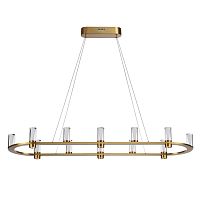 Светильник подвесной LED Defance 7144/65L Odeon Light прозрачный на 12 ламп, основание бронзовое в стиле классический современный овал