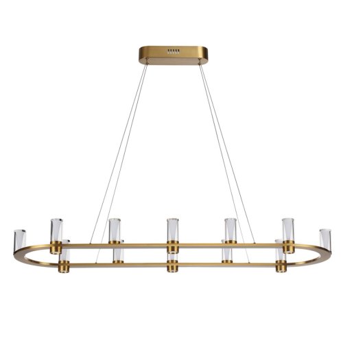Светильник подвесной LED Defance 7144/65L Odeon Light прозрачный на 12 ламп, основание бронзовое в стиле классический современный овал