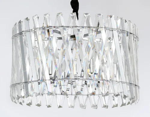 Люстра подвесная TR5062 Ambrella light прозрачная на 6 ламп, основание хром в стиле классический современный  фото 5