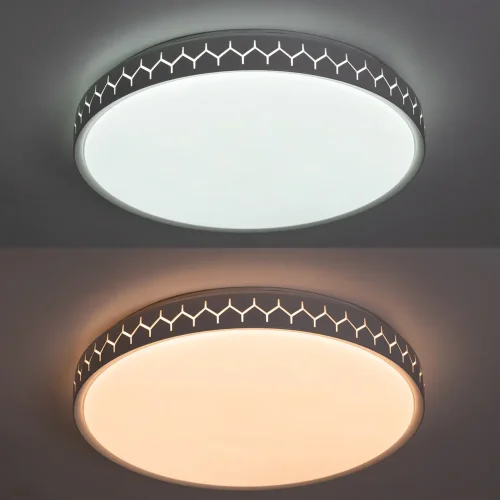 Светильник потолочный LED с пультом Simone A2682PL-72WH Arte Lamp белый 1 лампа, основание белое в стиле современный тарелка с пультом фото 3