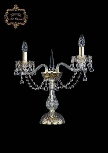 Настольная лампа 12.26.2.141-37.Gd.B Bohemia Art Classic прозрачная 2 лампы, основание золотое металл в стиле классический 