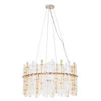 Люстра подвесная Crystalla A4111LM-16GO Arte Lamp прозрачная на 16 ламп, основание золото в стиле современный Люстра подвесная Crystalla A4111LM-16GO Arte Lamp прозрачная на 16 ламп, основание золото в стиле современный