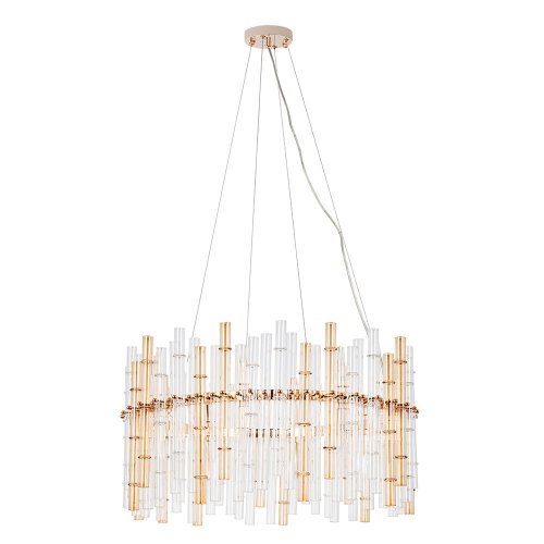 Люстра подвесная Crystalla A4111LM-16GO Arte Lamp прозрачная на 16 ламп, основание золото в стиле современный  Люстра подвесная Crystalla A4111LM-16GO Arte Lamp прозрачная на 16 ламп, основание золото в стиле современный
