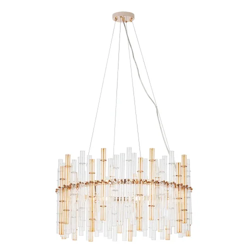 Люстра подвесная Crystalla A4111LM-16GO Arte Lamp прозрачная на 16 ламп, основание золотое в стиле современный 