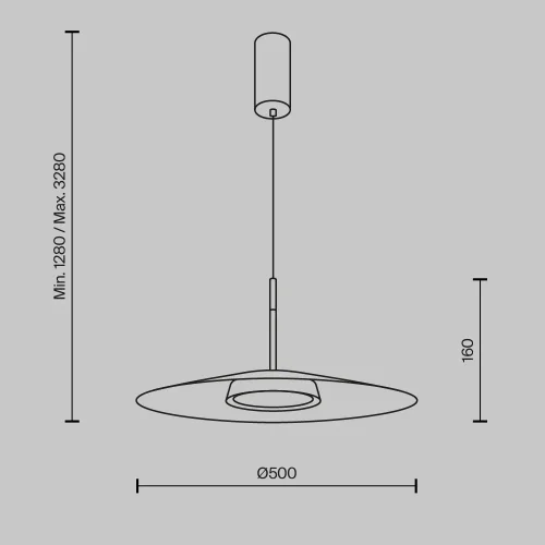 Светильник подвесной LED El MOD041PL-L15W3K1 Maytoni белый на 1 лампу, основание чёрное в стиле минимализм современный фото 6