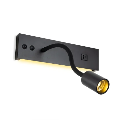 Бра с выключателем LED USB Декарт CL704471 Citilux чёрный на 1 лампу, основание чёрное в стиле современный хай-тек гибкая ножка для чтения usb фото 3