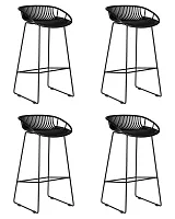 Стул барный набор 4 шт. SET-4 775APP-LMZL FRANK, цвет черный Dobrin, /полимер, ножки/металл/чёрный, размеры - *870***455*455 Стул барный набор 4 шт. SET-4 775APP-LMZL FRANK, цвет черный Dobrin, /полимер, ножки/металл/чёрный, размеры - *870***455*455