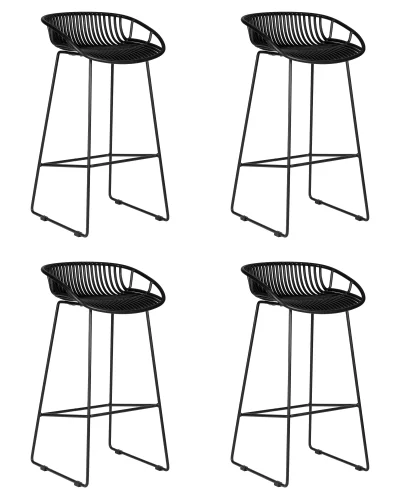 Стул барный набор 4 шт. SET-4 775APP-LMZL FRANK, цвет черный Dobrin, /полимер, ножки/металл/чёрный, размеры - *870***455*455 Стул барный набор 4 шт. SET-4 775APP-LMZL FRANK, цвет черный Dobrin, /полимер, ножки/металл/чёрный, размеры - *870***455*455