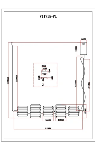 Светильник подвесной LED Prismique V11715-PL Moderli прозрачный на 1 лампу, основание латунь в стиле современный линейный фото 5