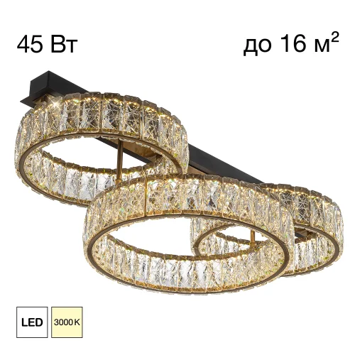 Люстра потолочная LED Palant CL325162 Citilux прозрачная на 1 лампу, основание чёрное в стиле современный классический Люстра потолочная LED Palant CL325162 Citilux прозрачная на 1 лампу, основание чёрное в стиле современный классический