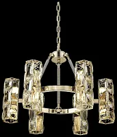 Люстра подвесная хрустальная Primo WE156.12.303 Wertmark прозрачная на 12 ламп, основание золотое в стиле классический 