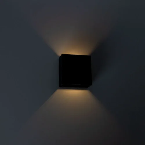 Настенный светильник уличный LED Algol A1445AL-1BK Arte Lamp уличный IP54 чёрный на 2 лампы, плафон чёрный в стиле современный LED фото 2