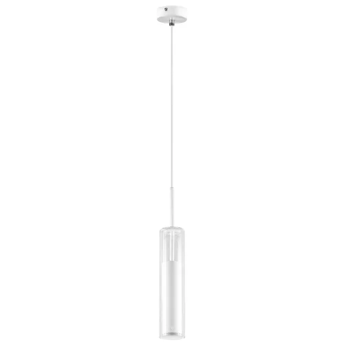 Светильник подвесной CILINO 756016 Lightstar прозрачный белый 1 лампа, основание белое в стиле хай-тек трубочки