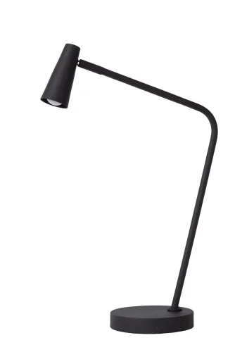Настольная лампа офисная LED Stirling 36620/03/30 Lucide чёрная 1 лампа, основание чёрное металл в стиле современный  фото 2