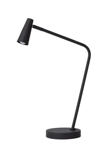 Настольная лампа офисная LED Stirling 36620/03/30 Lucide чёрная на 1 лампу, основание чёрное металл в стиле современный фото 2