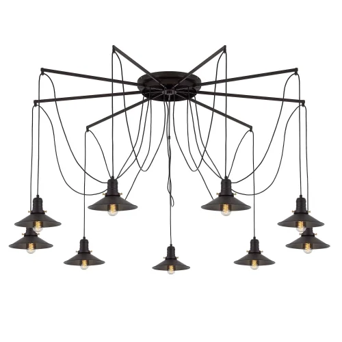 Светильник подвесной лофт Эдисон Spider CL451292 Citilux без плафона 9 ламп, основание коричневое в стиле лофт spider паук фото 11