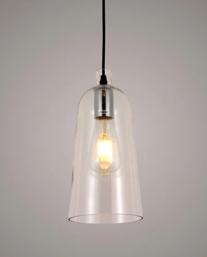 Светильник подвесной Nordica LDP 6814 PR Lumina Deco прозрачный 1 лампа, основание хром в стиле современный 