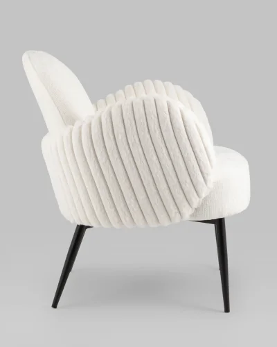 Кресло Wave Stripes букле белый УТ000038941 Stool Group, белый/букле, ножки/металл/чёрный, размеры - *****мм фото 5