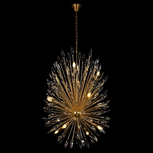 Люстра подвесная Splash 10418/12 LOFT IT прозрачная на 12 ламп, основание золотое в стиле современный капли ветви фото 6