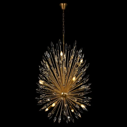 Люстра подвесная Splash 10418/12 LOFT IT прозрачная на 12 ламп, основание золотое в стиле современный капли ветви фото 6