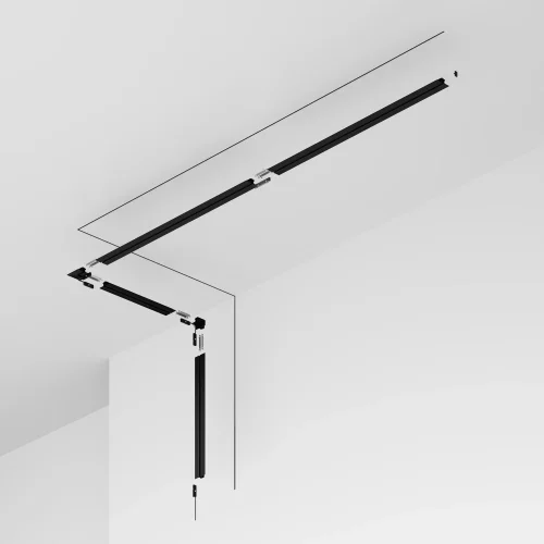 Шинопровод встраиваемый под шпаклевку 1 м Magnetic track system Levity TRX184-131B Maytoni чёрный в стиле современный хай-тек для светильников серии Magnetic track system Levity встраиваемый шинопровод levity магнитная фото 5