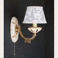 Бра с выключателем A 7136/1  Reccagni Angelo белый 1 лампа, основание золотое в стиле кантри 