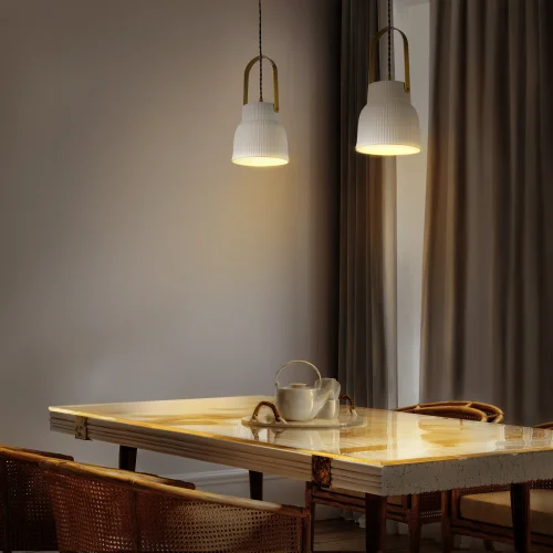 Светильник подвесной Ceramo 799013 Lightstar белый на 1 лампу, основание латунь в стиле лофт современный фото 4