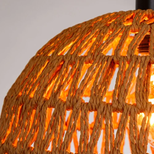 Светильник подвесной Brushwood A7086SP-1BK Arte Lamp коричневый на 1 лампу, основание чёрное в стиле кантри фото 3 Светильник подвесной Brushwood A7086SP-1BK Arte Lamp коричневый на 1 лампу, основание чёрное в стиле кантри фото 3