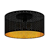 Люстра потолочная Varillas 98311 Eglo чёрная золотая на 1 лампа, основание чёрное в стиле модерн 
