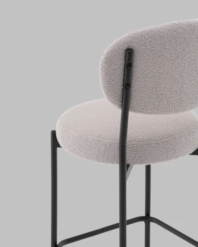 Стул полубарный Бриф DD букле светло-серый УТ000041505 Stool Group, серый/букле, ножки/сталь/чёрный, размеры - ***** фото 6