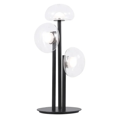 Настольная лампа LED BOSQUE LG3 BLACK/TRANSPARENT Crystal Lux прозрачная 3 лампы, основание чёрное металл в стиле современный  фото 2