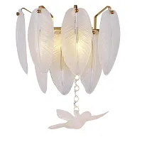 Бра Philomela 3054-2W Favourite прозрачный 2 лампы, основание медь в стиле классический птички