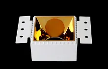 Светильник точечный CLT 051C1 WH-GO Crystal Lux золотой белый 1 лампа, основание белое в стиле современный для затирки