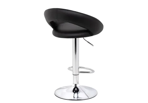 Барный стул Oazis black / chrome 15501 Woodville, чёрный/искусственная кожа, ножки/металл/хром, размеры - ****510*500 фото 4