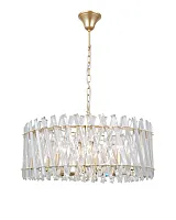 Люстра подвесная Esme V10749-8P Moderli прозрачная на 8 ламп, основание золотое в стиле классический современный 