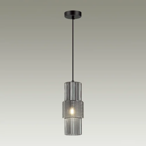 Светильник подвесной Pimpa 5016/1 Odeon Light чёрный серый 1 лампа, основание чёрное в стиле модерн  фото 4