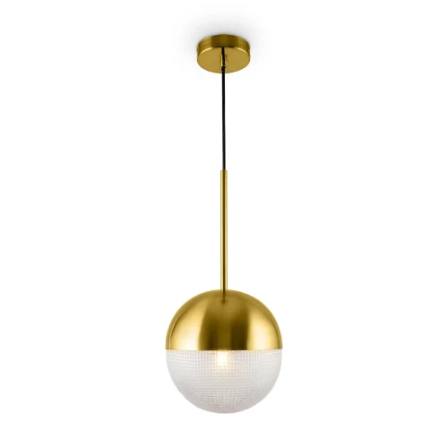 Светильник подвесной Joyce FR5126PL-01BS Freya золотой прозрачный 1 лампа, основание латунь в стиле современный шар
