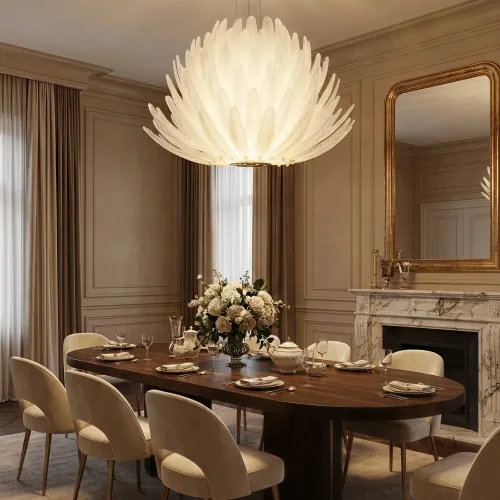 Люстра подвесная LED Deltoro CL327170 Citilux прозрачная на 1 лампу, основание золотое в стиле современный флористика арт-деко фото 8